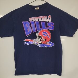 Rare Vintage Buffalo Bills 97 Graphic T-Shirt, Waves Tag Made In Canada, Large